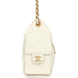 Chanel Mini 25 Hobo Bag White Caviar Antique Gold Hardware - Thumbnail View 3