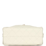 Chanel Mini 25 Hobo Bag White Caviar Antique Gold Hardware - Thumbnail View 6