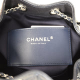 Chanel Mini 25 Hobo Bag Dark Blue Metallic Caviar Silver Hardware