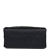 Chanel Small 25 Hobo Bag Dark Blue Metallic Caviar Silver Hardware