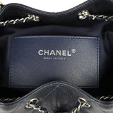 Chanel Small 25 Hobo Bag Dark Blue Metallic Caviar Silver Hardware