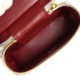 Chanel Micro Top Handle Vanity Case Bag Charm Metallic Silver Aged Calfskin Gold Hardware