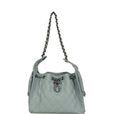 Chanel Small 25 Hobo Bag Light Blue Caviar Aged Ruthenium Hardware - Thumbnail View 6