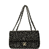 Chanel Small Pearl Beaded Flap Bag Black and White Sequins Light Gold Hardware