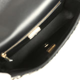 Chanel Small Pearl Beaded Flap Bag Black and White Sequins Light Gold Hardware