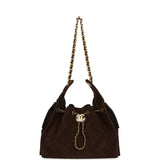 Chanel Small 25 Hobo Bag Dark Brown Suede Antique Gold Hardware - Thumbnail View 6
