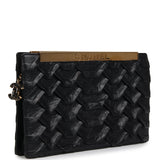Pre-owned Chanel "Egypt" Clutch Black Aged Calfskin Gold Hardware - Thumbnail View 2