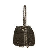 Chanel Mini Duma Drawstring Backpack Khaki Lambskin Light Gold Hardware