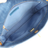 Chanel Small Supple Twins Hobo Bag Light Blue Denim Brushed Gold Hardware