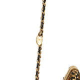 Pre-owned Chanel CC Star Minaudiere Clutch with Chain Black Leather Gold Hardware