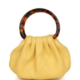 Chanel Mini Pouch Yellow Shiny Lambskin Tortoiseshell Plexiglass Gold Hardware