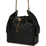 Chanel Medium 25 Hobo Bag Black Caviar Antique Gold Hardware