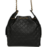Chanel Medium 25 Hobo Bag Black Caviar Antique Gold Hardware