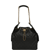 Chanel Medium 25 Hobo Bag Black Caviar Antique Gold Hardware
