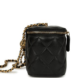 Chanel Small Pearl Crush Vanity Case Black Lambskin Brushed Gold Hardware