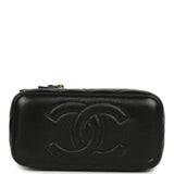 Chanel Small Pearl Crush Vanity Case Black Lambskin Brushed Gold Hardware