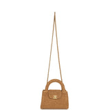 Chanel Small Kelly Dark Beige Raffia Brushed Gold Hardware