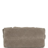 Chanel Mini 25 Hobo Bag Dark Grey Suede Antique Gold Hardware