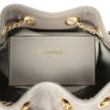 Chanel Mini 25 Hobo Bag Dark Grey Suede Antique Gold Hardware