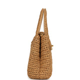 Chanel Small Kelly Dark Beige Raffia Brushed Gold Hardware - Thumbnail View 3