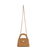 Chanel Small Kelly Dark Beige Raffia Brushed Gold Hardware - Thumbnail View 7