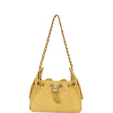 Chanel Mini 25 Hobo Bag Yellow Suede Antique Gold Hardware - Thumbnail View 7