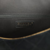 Chanel Small Bowling Bag Black Suede Antique Gold Hardware - Thumbnail View 9