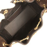 Chanel Mini 25 Hobo Bag Dark Brown Suede Antique Gold Hardware