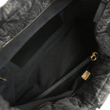 Chanel Maxi Bow Bag Black Washed Denim Antique Gold Hardware