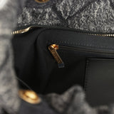 Chanel Maxi Bow Bag Black Washed Denim Antique Gold Hardware