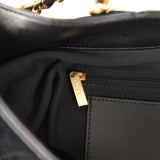 Chanel Maxi Hobo Bag Black Suede Antique Gold Hardware