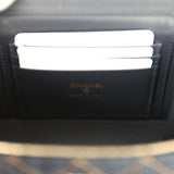 Chanel Small Classic Vanity Case Dark Blue Denim Light Gold Hardware