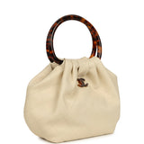 Chanel Small Pouch Light Beige Lambskin Tortoiseshell Hardware