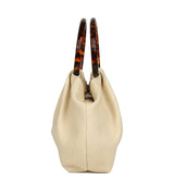 Chanel Small Pouch Light Beige Lambskin Tortoiseshell Hardware