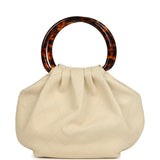 Chanel Small Pouch Light Beige Lambskin Tortoiseshell Hardware