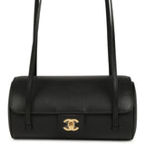 Chanel Preppy Coco Bowling Bag Black Shiny Caviar Brushed Gold Hardware