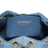 Chanel Mini 25 Hobo Bag Blue Washed Denim Antique Gold Hardware