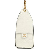 Chanel Small 25 Hobo Bag White Raffia and Black Calfskin Antique Gold Hardware