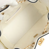 Chanel Small 25 Hobo Bag White Raffia and Black Calfskin Antique Gold Hardware