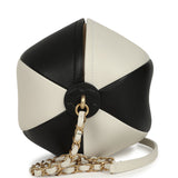 Chanel Coco Beach Ball Bag Black and White Calfskin Antique Gold Hardware