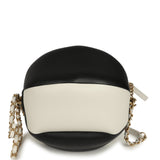 Chanel Coco Beach Ball Bag Black and White Calfskin Antique Gold Hardware