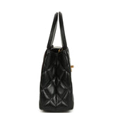 Pre-owned Chanel Small Kelly Shopper Black Shiny Aged Calfskin Brushed Gold Hardware - Thumbnail View 3