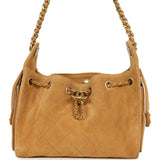 Chanel Mini 25 Hobo Bag Tan Suede Antique Gold Hardware - Thumbnail View 1