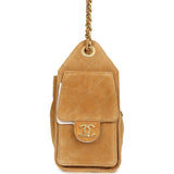 Chanel Mini 25 Hobo Bag Tan Suede Antique Gold Hardware - Thumbnail View 3