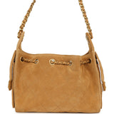 Chanel Mini 25 Hobo Bag Tan Suede Antique Gold Hardware - Thumbnail View 4