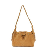 Chanel Mini 25 Hobo Bag Tan Suede Antique Gold Hardware - Thumbnail View 7