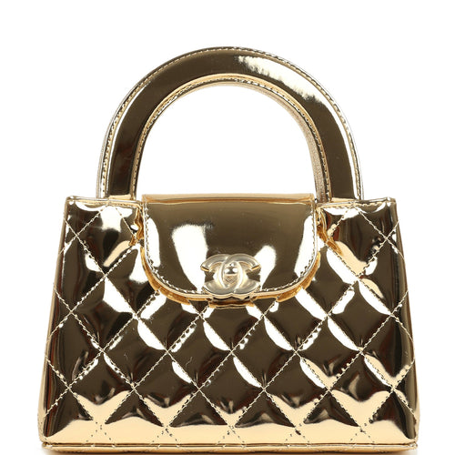 Chanel Small Kelly Shopper Light Gold Metallic Mirror Calfskin Light Gold Hardware