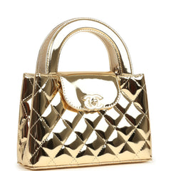 Chanel Small Kelly Shopper Light Gold Metallic Mirror Calfskin Light Gold Hardware