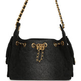 Chanel Mini 25 Hobo Bag Black Washed Denim Antique Gold Hardware