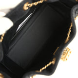Chanel Mini 25 Hobo Bag Black Washed Denim Antique Gold Hardware